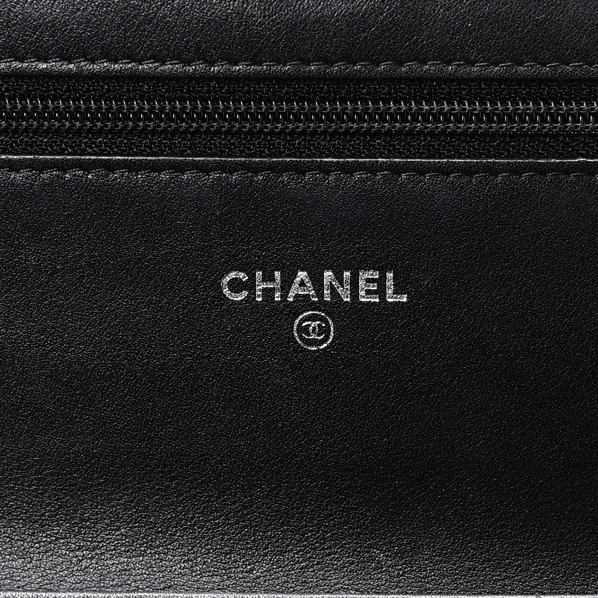 Chanel Patent Quilted Brilliant Wallet On Chain WOC Bordeaux Clair 6 of 11