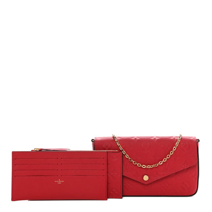 Louis Vuitton Empreinte Pochette Felicie Chain Wallet Scarlet 1 of 11