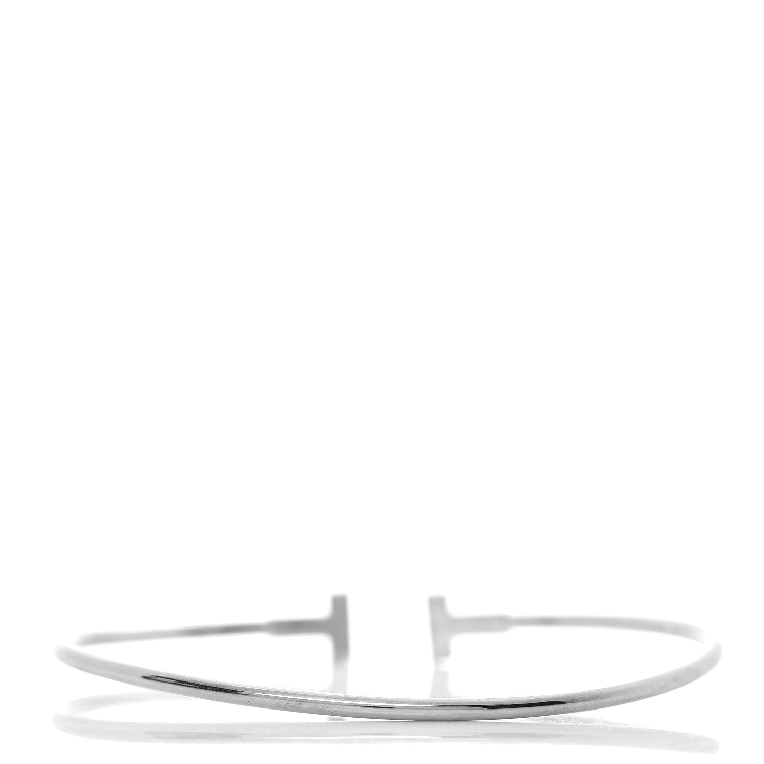 Tiffany 18K White Gold Narrow T Wire Bracelet 3 of 5