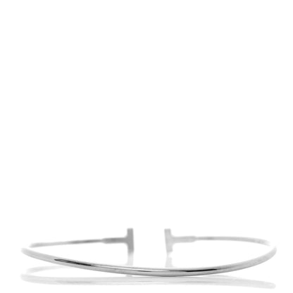 Tiffany 18K White Gold Narrow T Wire Bracelet 3 of 5