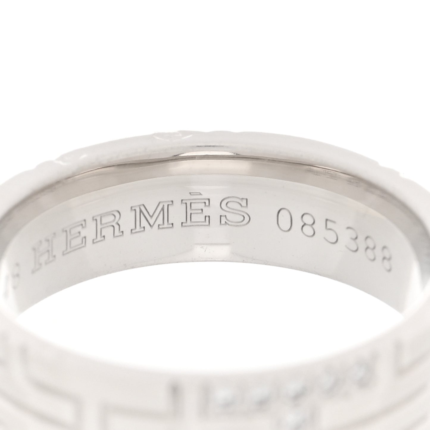 18K White Gold Diamond Kilim H Band Ring 48 4.5