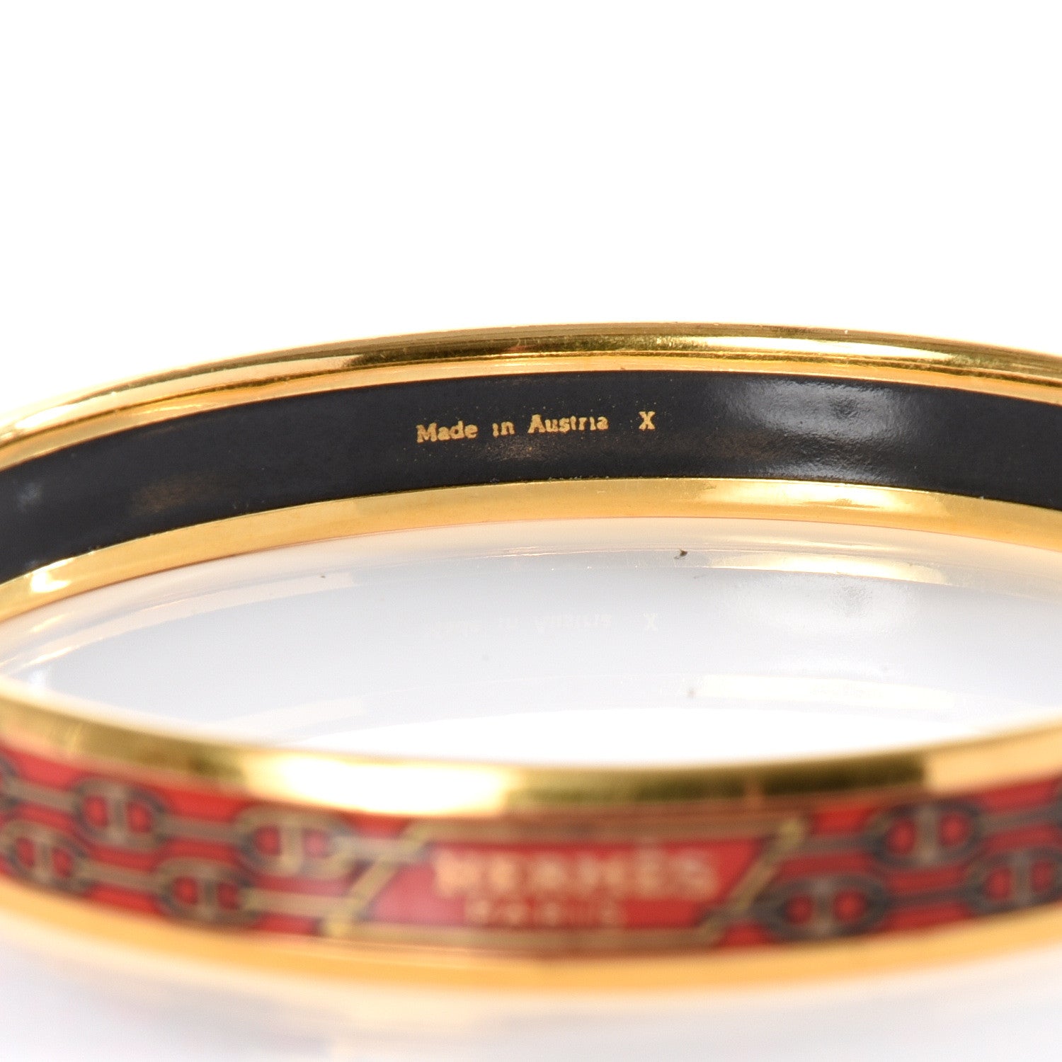 Hermes Enamel Narrow Printed Chain D'Ancre Bracelet 65 3 of 3