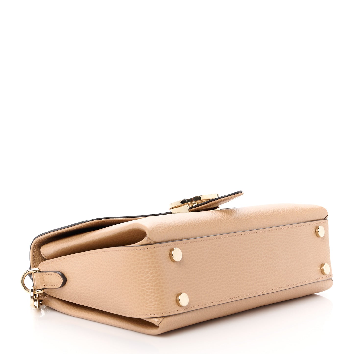 Dollar Calfskin Interlocking G Top Handle Shoulder Bag Camelia