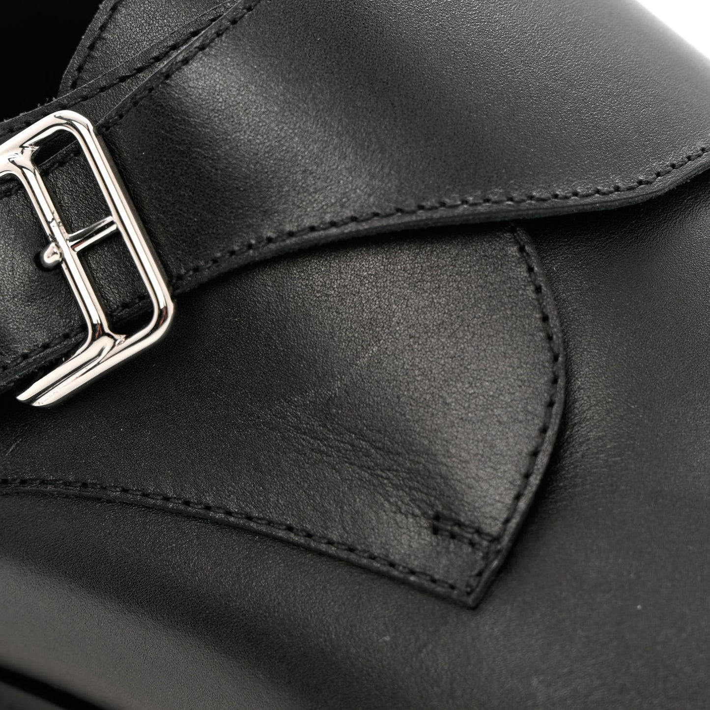 Calfskin Mens Buckle Loafers 42 Black