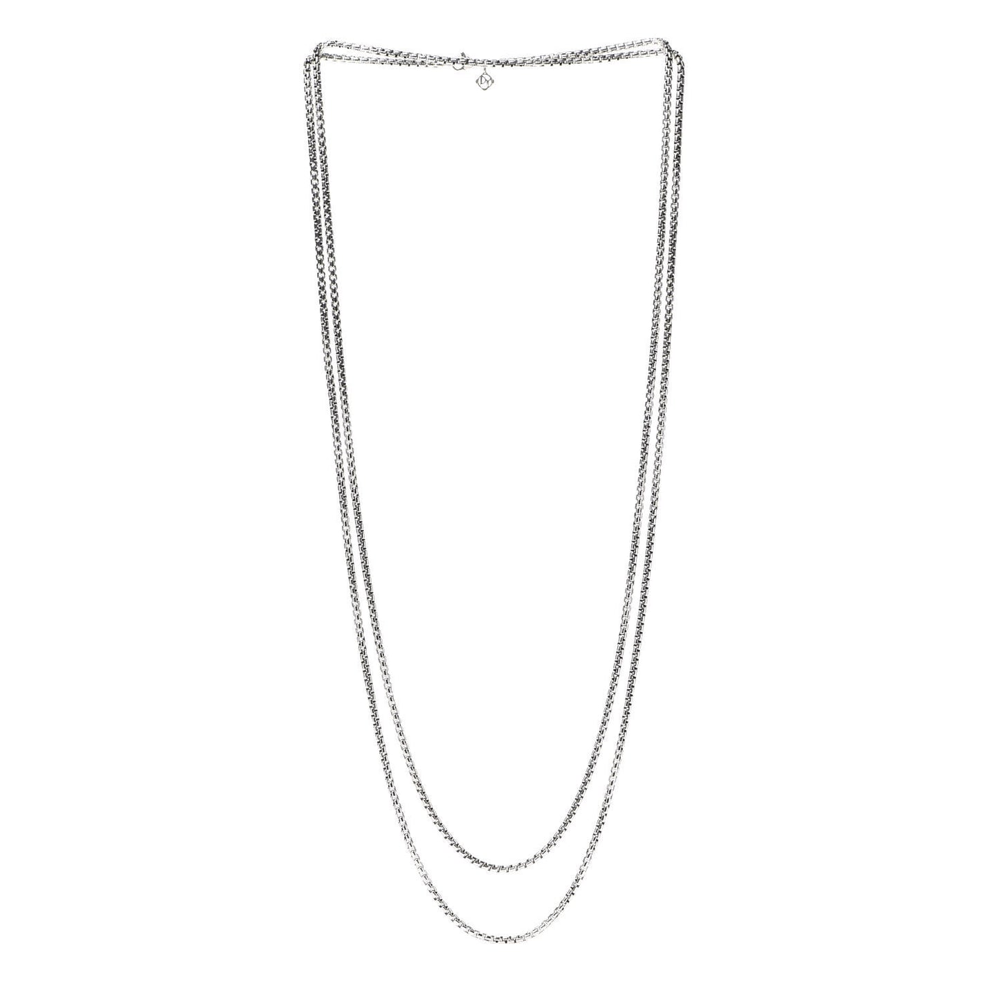Sterling Silver 14K Yellow Gold 3.6mm Medium Box Chain Necklace 72"