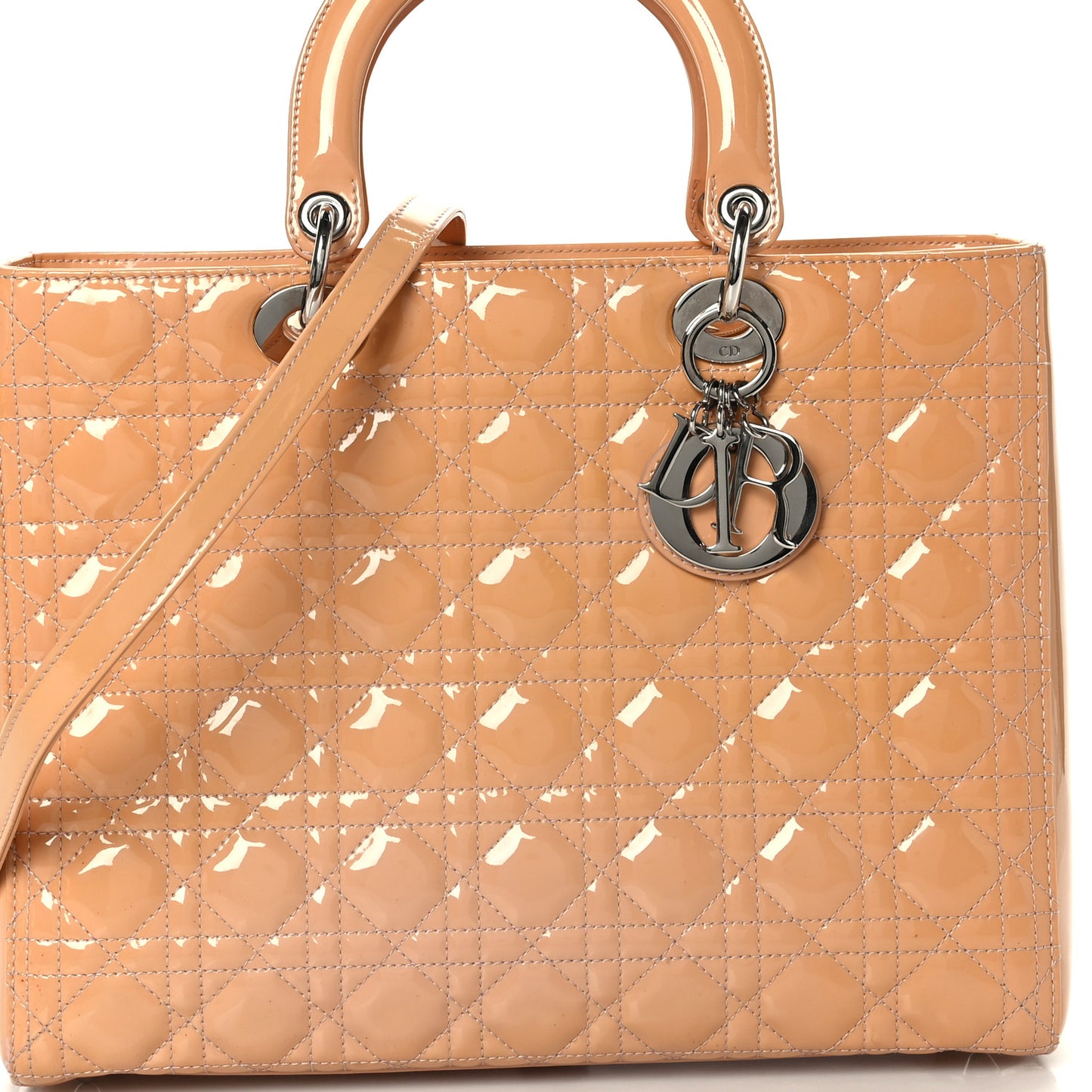 Patent Cannage Large Lady Dior Light Pink