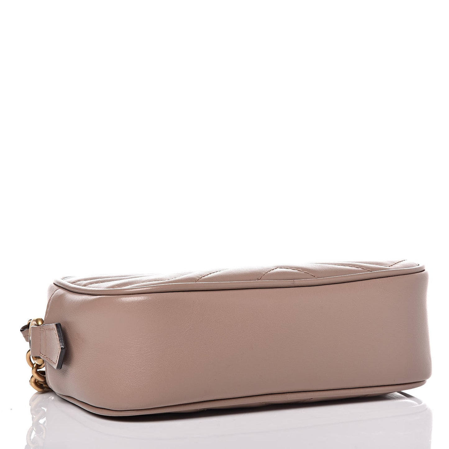 Calfskin Matelasse Mini GG Marmont Chain Shoulder Bag Nude