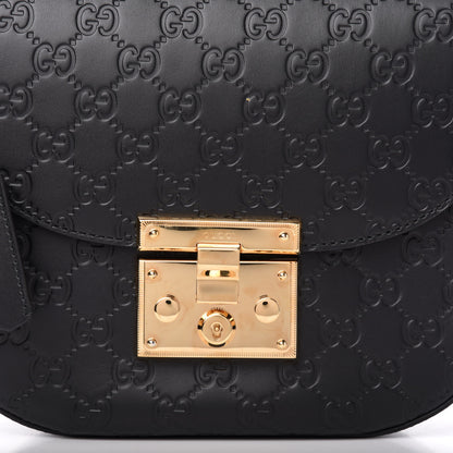 Gucci Guccissima Medium Padlock Messenger Shoulder Bag Black 12 of 12