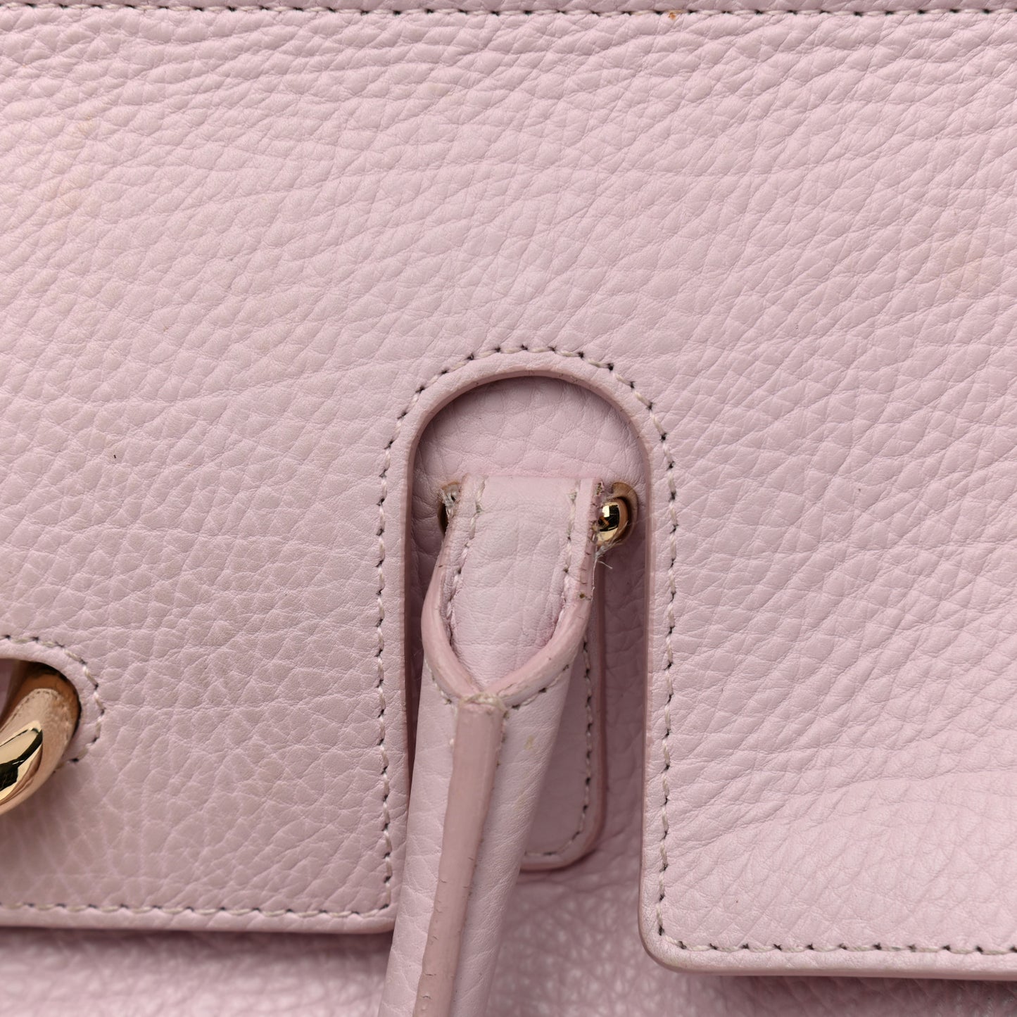 Grained Calfskin M Tube Round Tote Rose Poudre