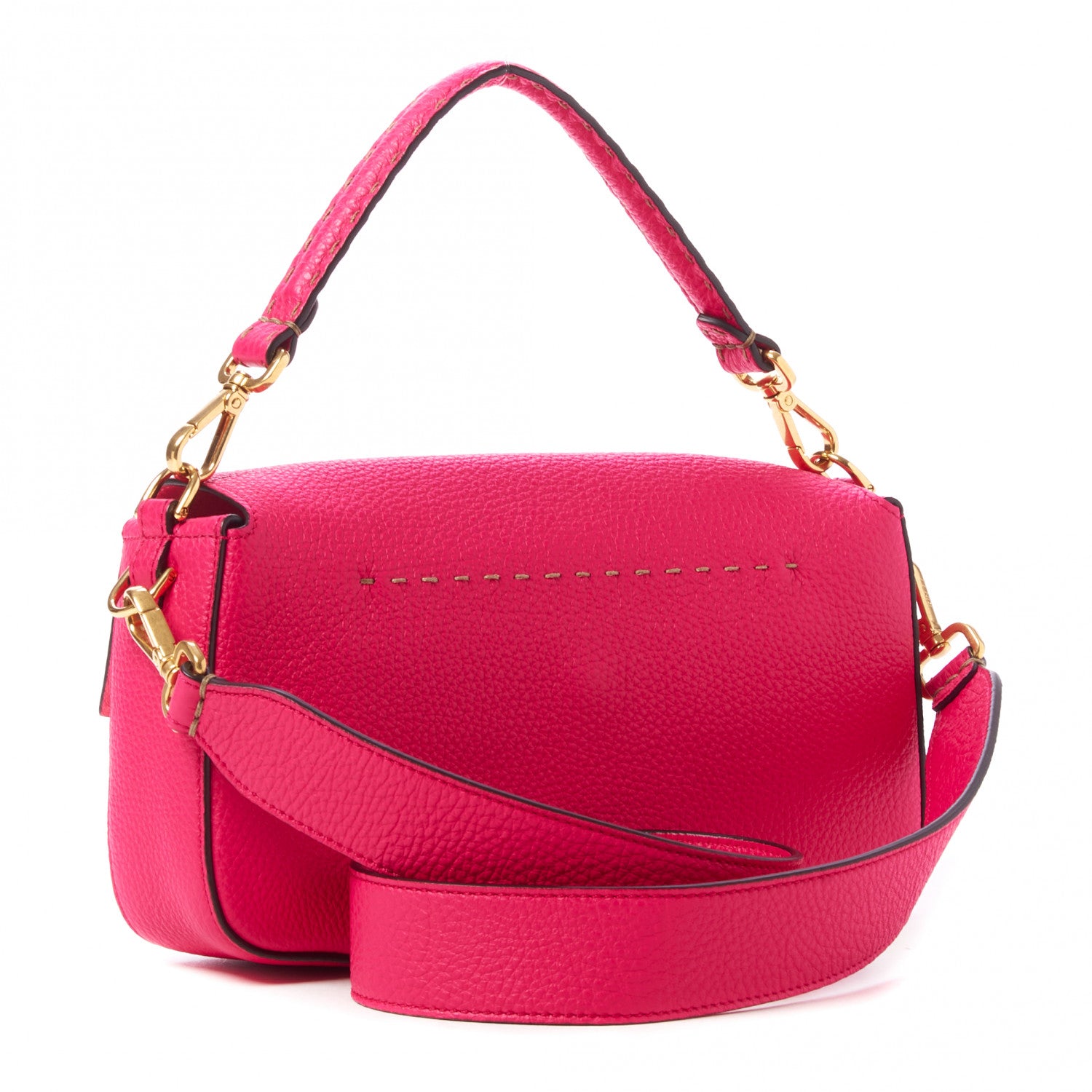 Fendi Cuoio Romano Selleria Baguette Fuxia 2 of 7