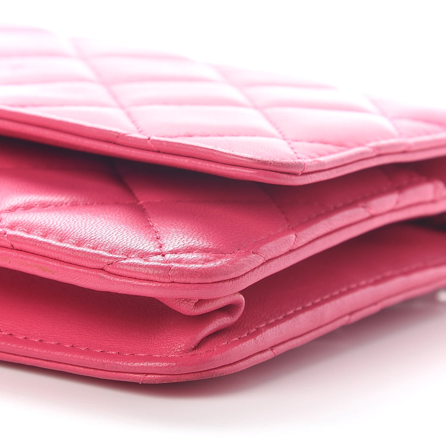 Chanel Lambskin Quilted Wallet on Chain WOC Pink 10 of 11