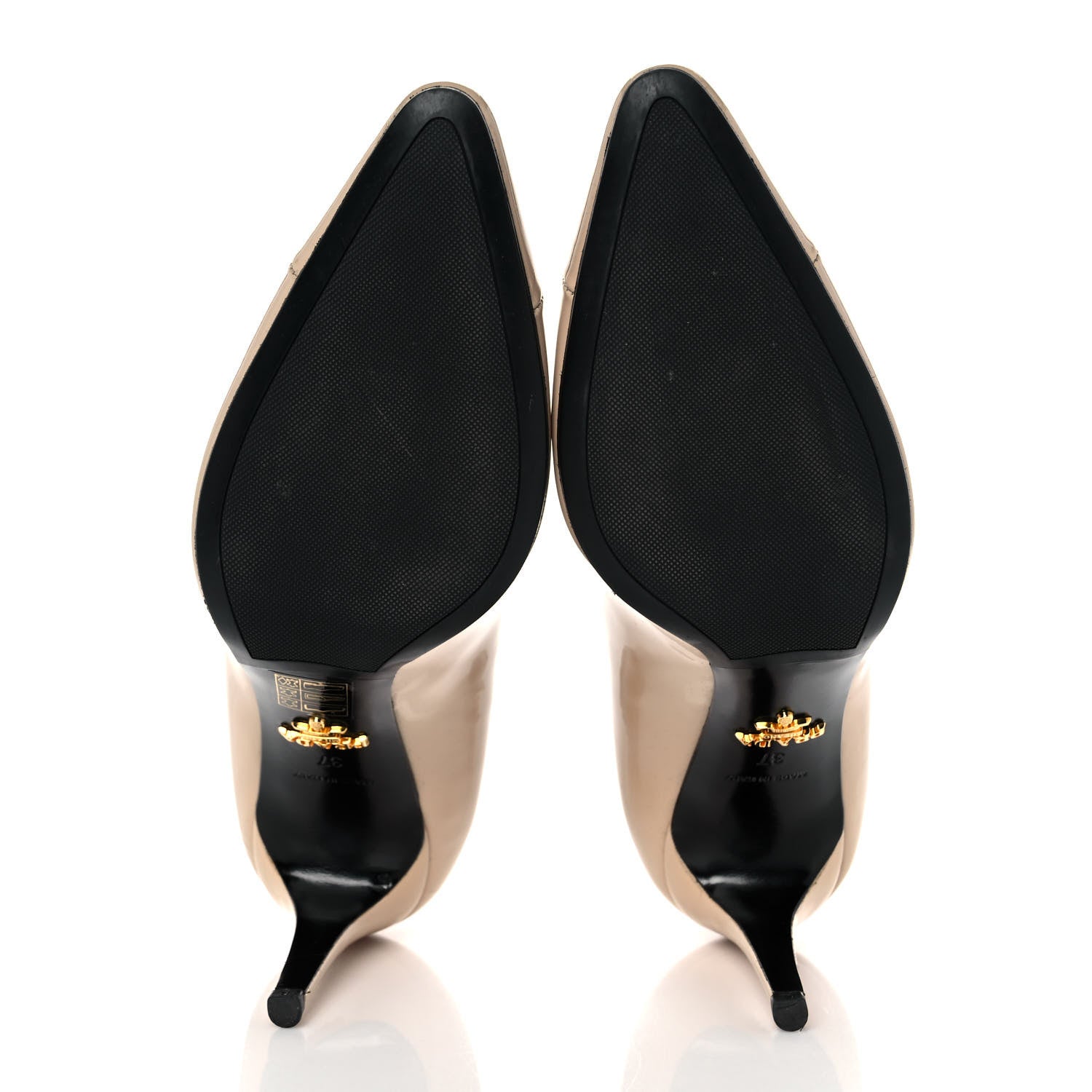 Prada Vernice Logo Pumps 37 Beige 5 of 8