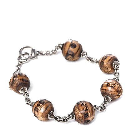 Gucci Sterling Silver Bamboo Beaded Horsebit Bracelet 1 of 5