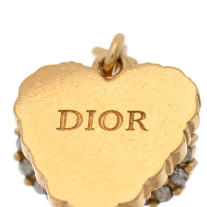 Christian Dior Crystal CD Heart Earrings Gold 4 of 5