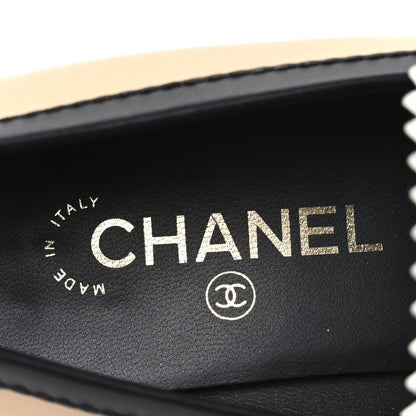 Chanel Calfskin CC Loafers 40 Black White Beige 9 of 13