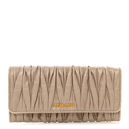 Miu Miu Nappa Matelasse Flap Wallet Pomice 1 of 8