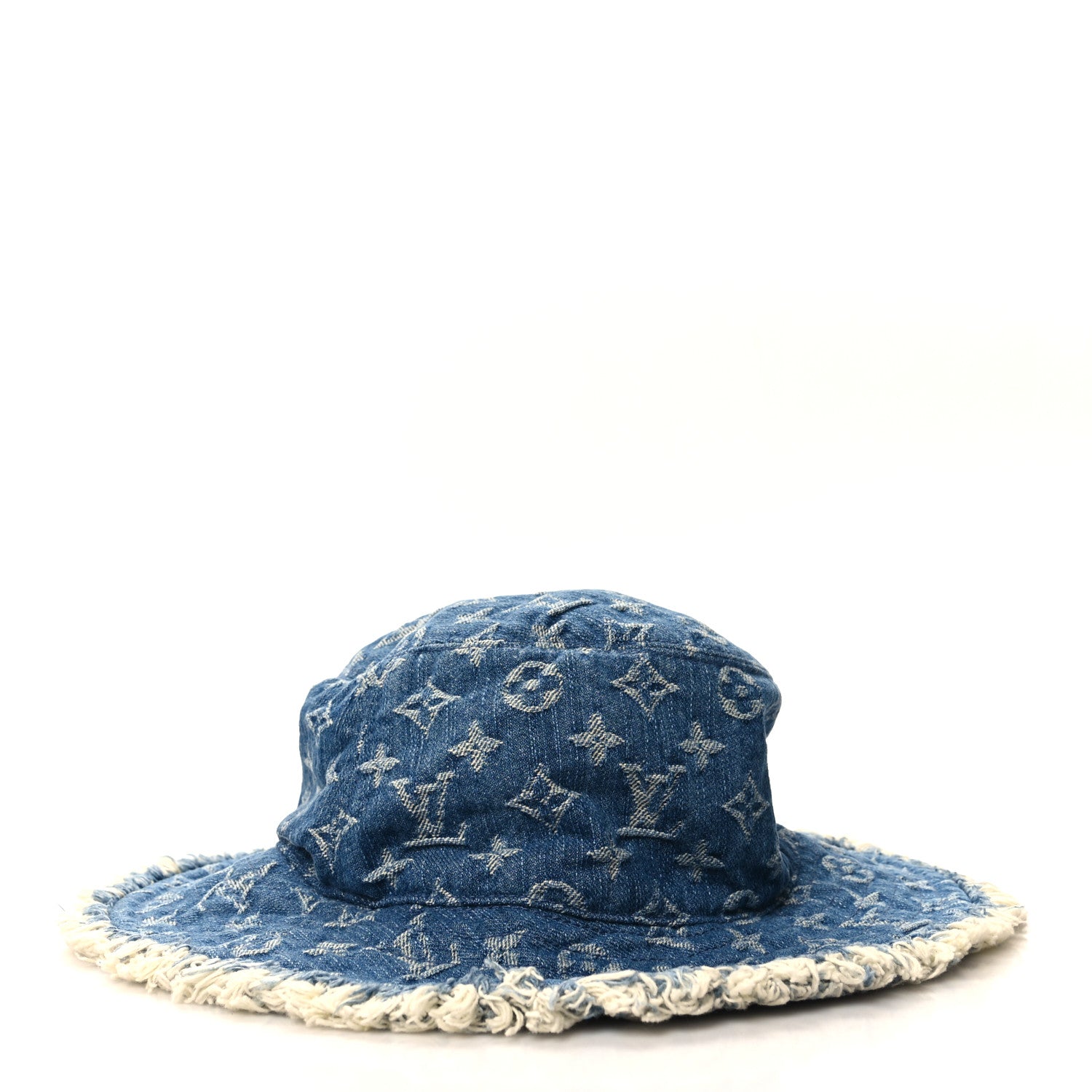 Louis Vuitton Monogram Denim Fringe Bob Bucket Hat M Blue 5 of 8