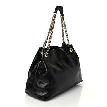 Gucci Patent Medium Soho Chain Shoulder Bag Black 3 of 11
