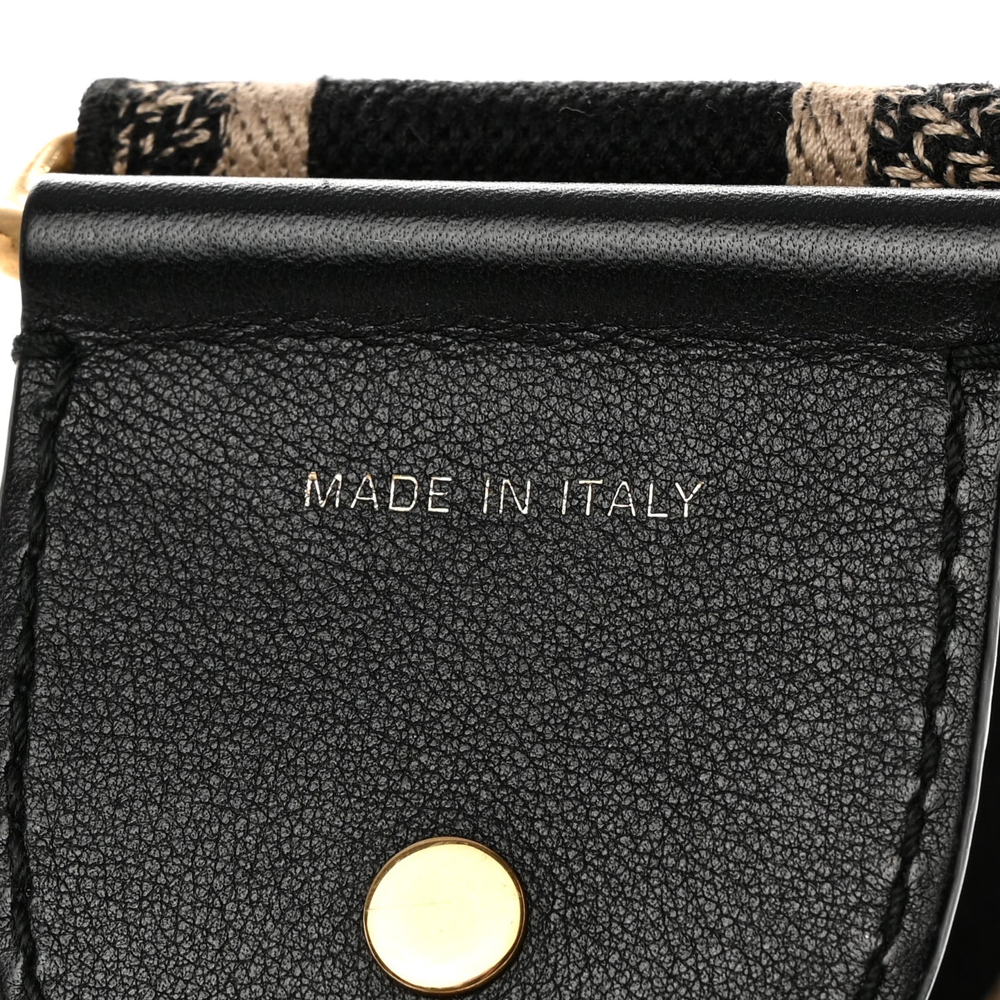 Canvas Embroidered Shoulder Strap Black