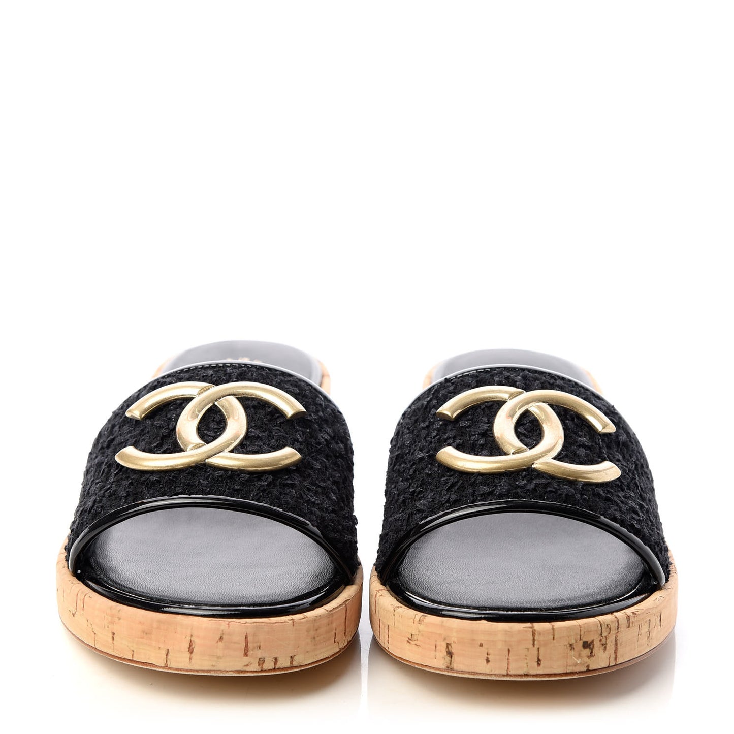Tweed Cork CC Mule Sandal 40 Black