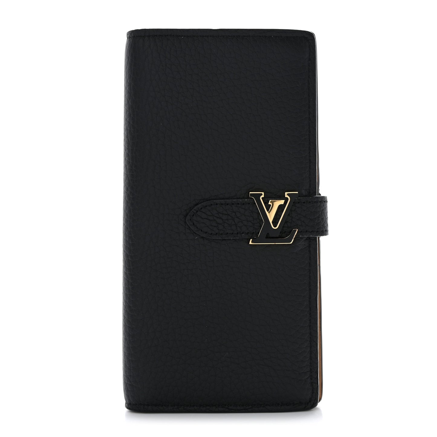 Taurillon LV Vertical Capucines Wallet Black Arizona