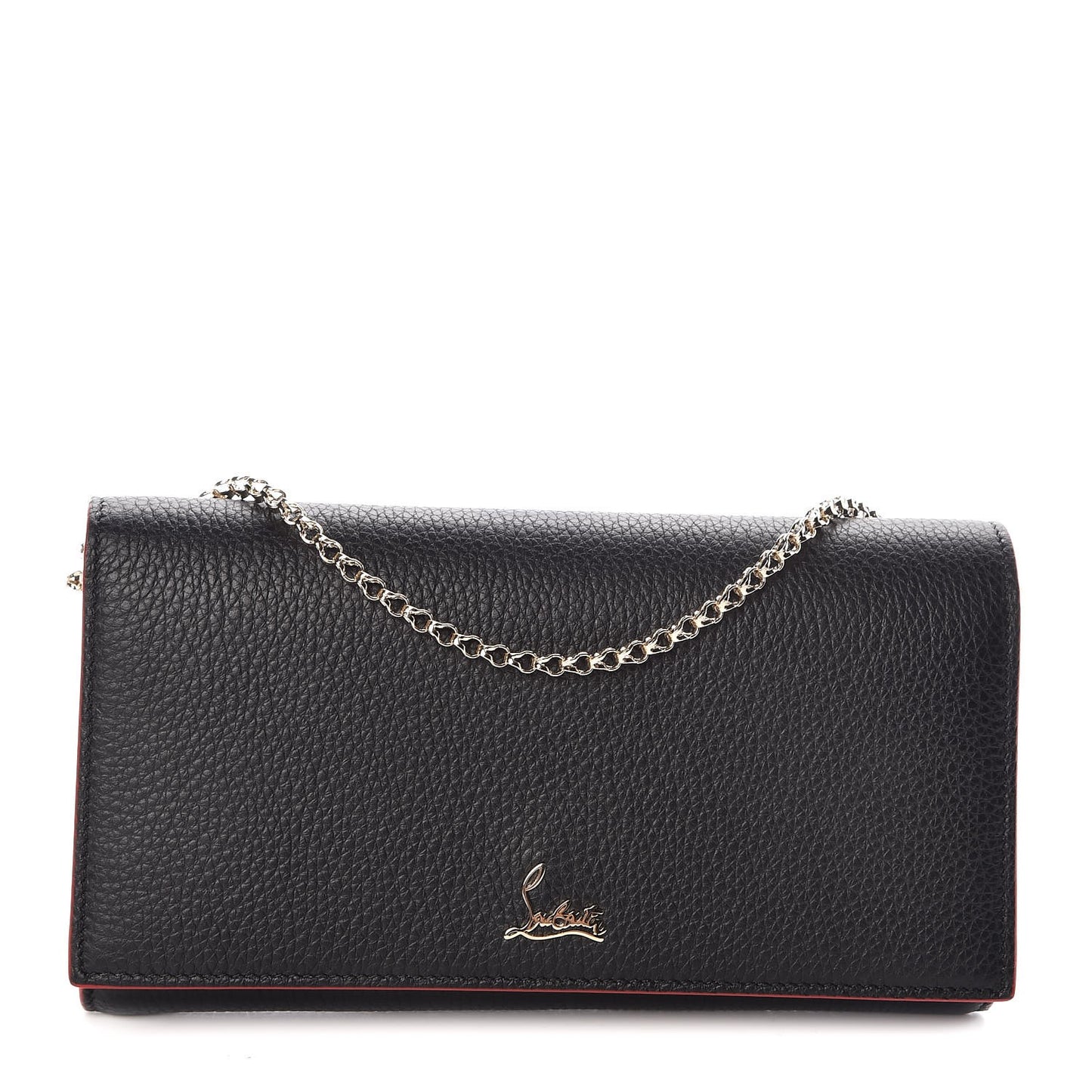 Calfskin Boudoir Chain Wallet Black