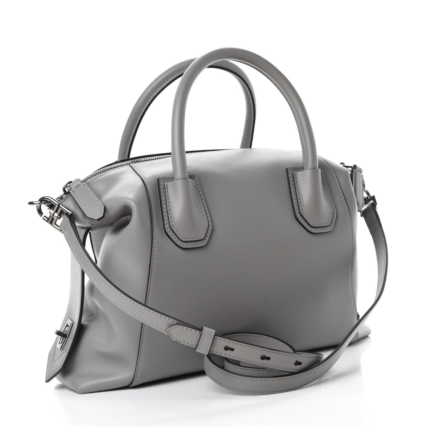 Calfskin Small Soft Antigona Pearl Grey