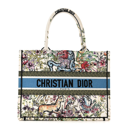 Christian Dior Canvas Embroidered Medium D-Constellation Book Tote Latte Multicolor 1 of 11