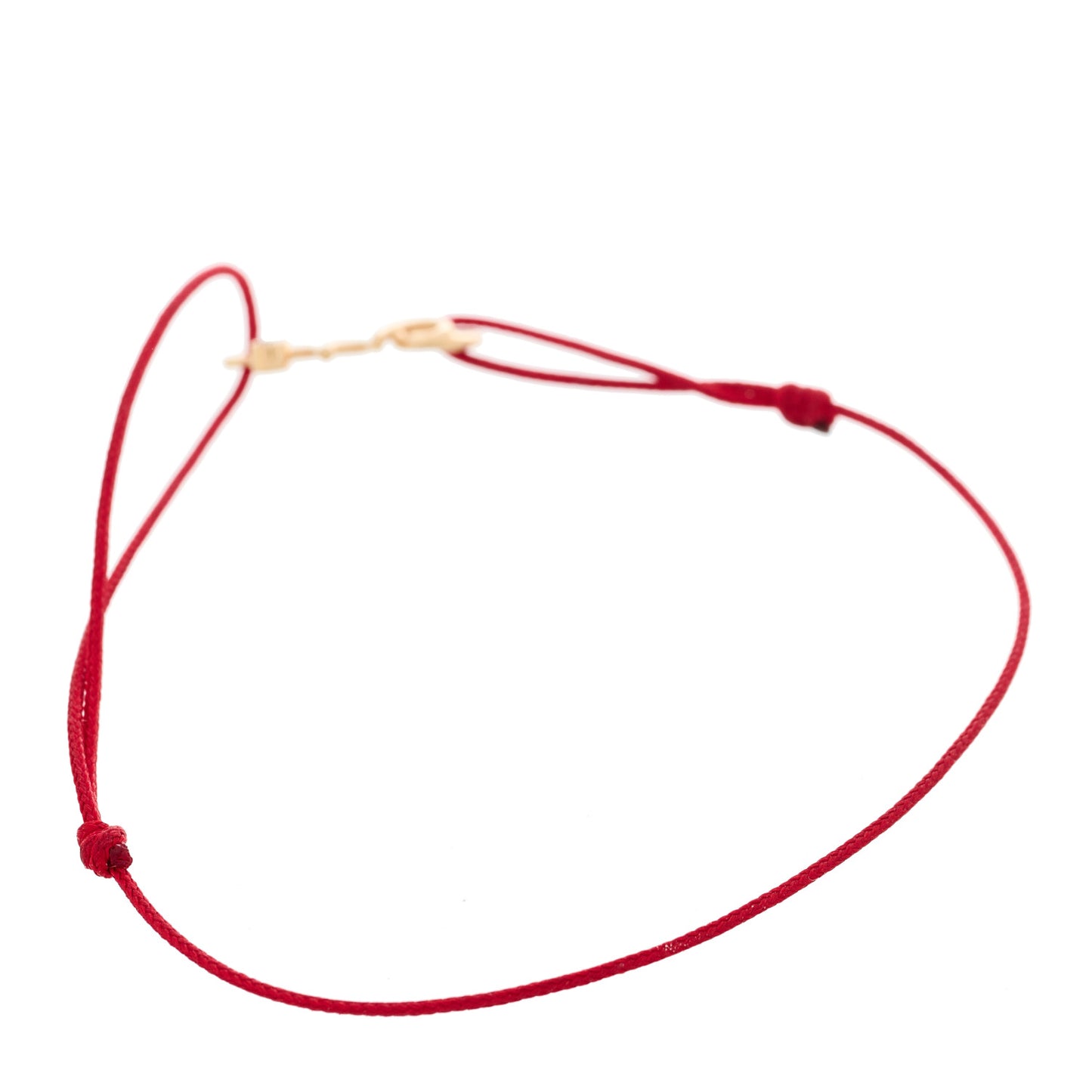 18K Rose Gold Diamond Oui Cord Bracelet Red