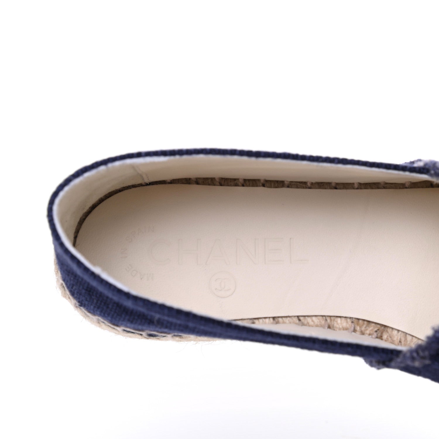 Chanel Denim Toile CC Espadrilles 37 Navy Black 7 of 9