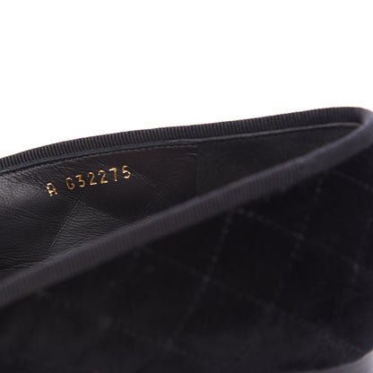 Chanel Velvet Quilted Cap Toe Womens CC Loafers 41 Black 8 of 9
