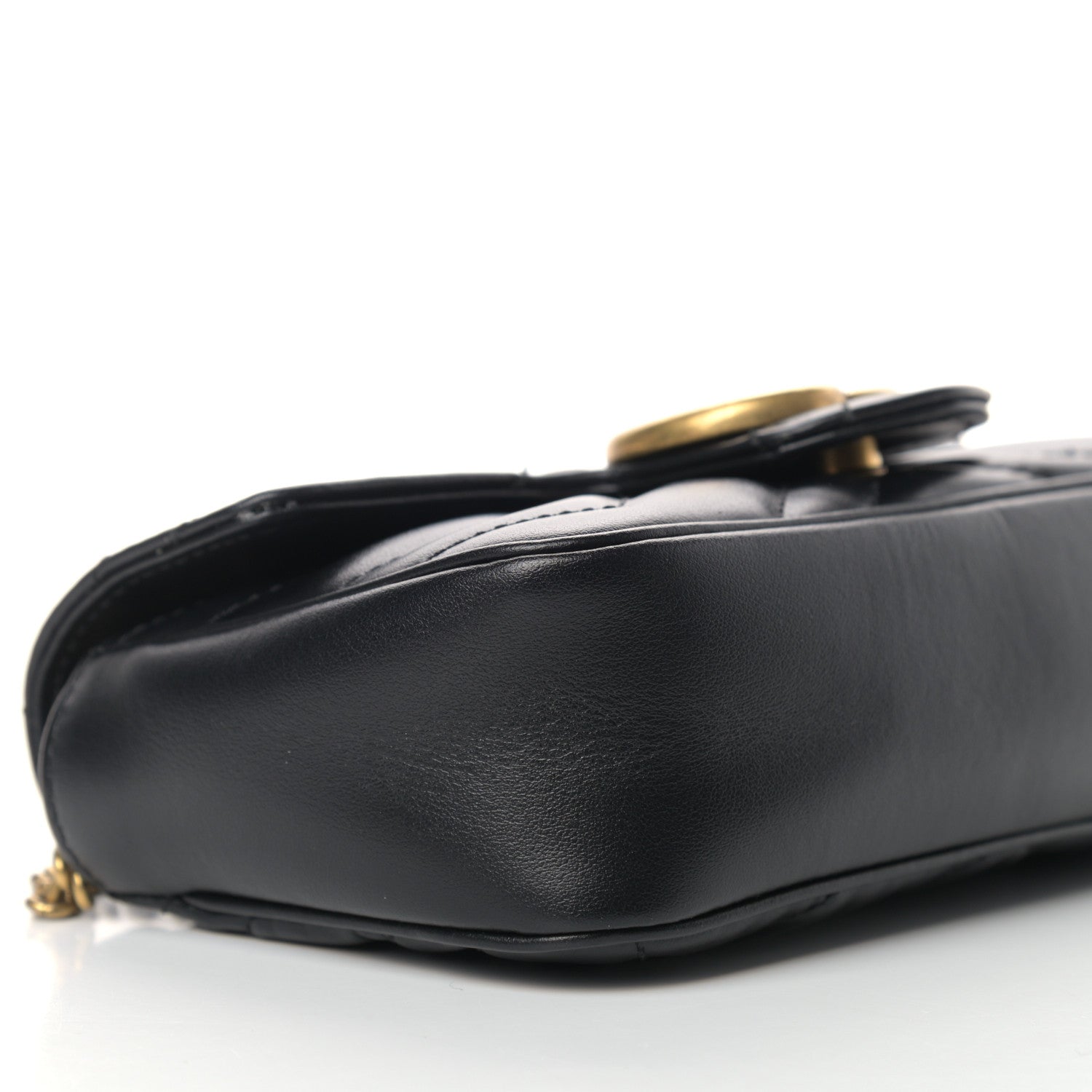 Gucci Calfskin Matelasse Super Mini GG Marmont Shoulder Bag Black 8 of 10