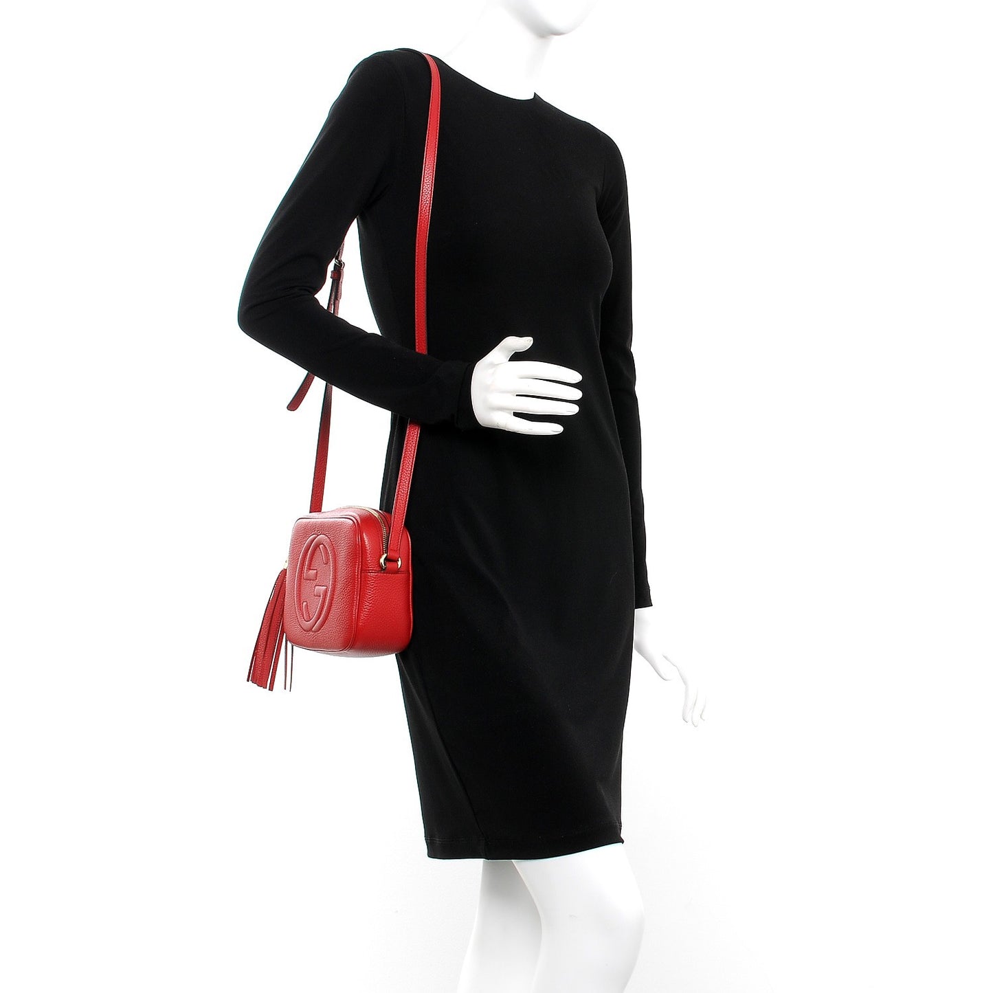 Pebbled Calfskin Small Soho Disco Bag Tabasco Red