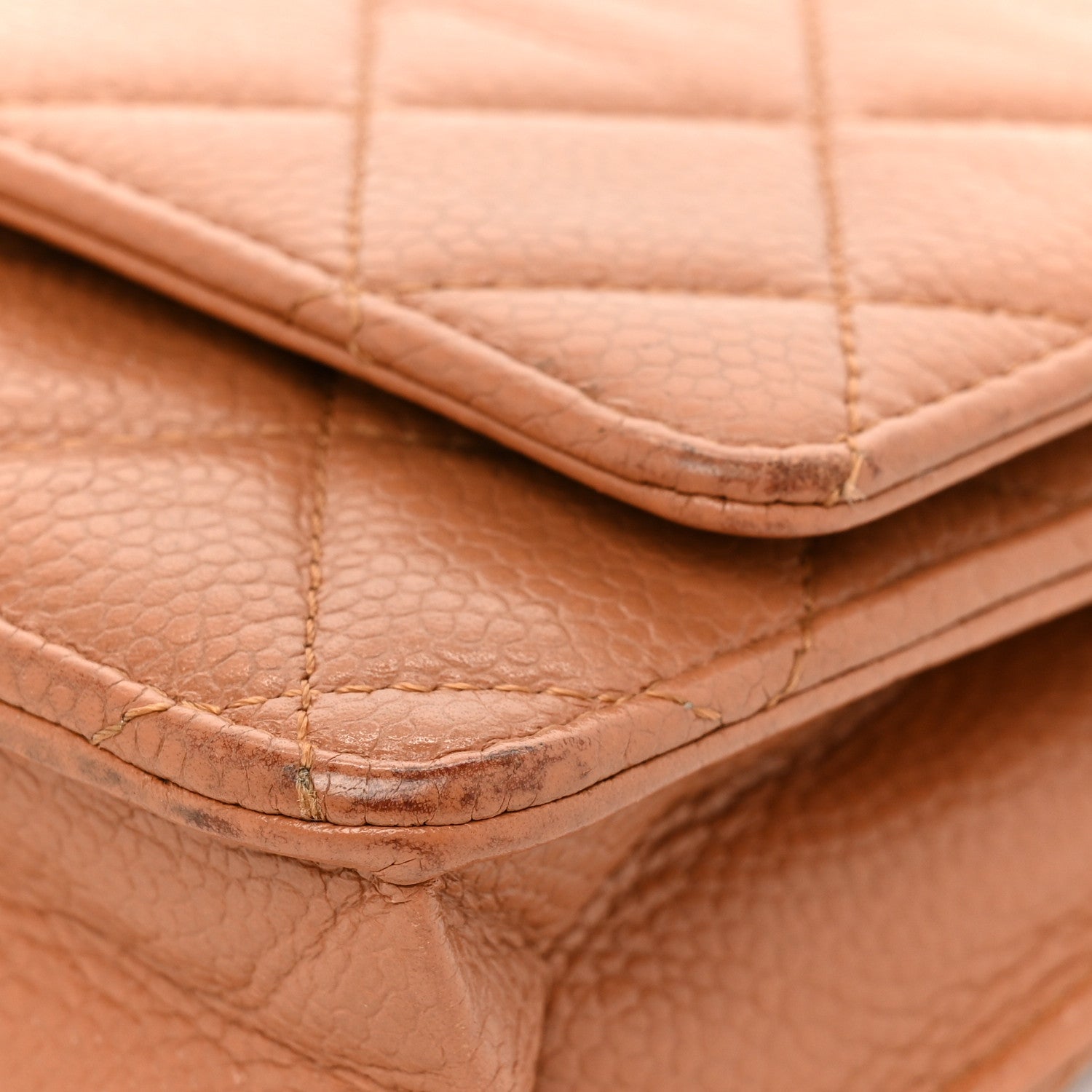 Chanel Caviar Quilted Wallet On Chain WOC Light Brown 15 of 21