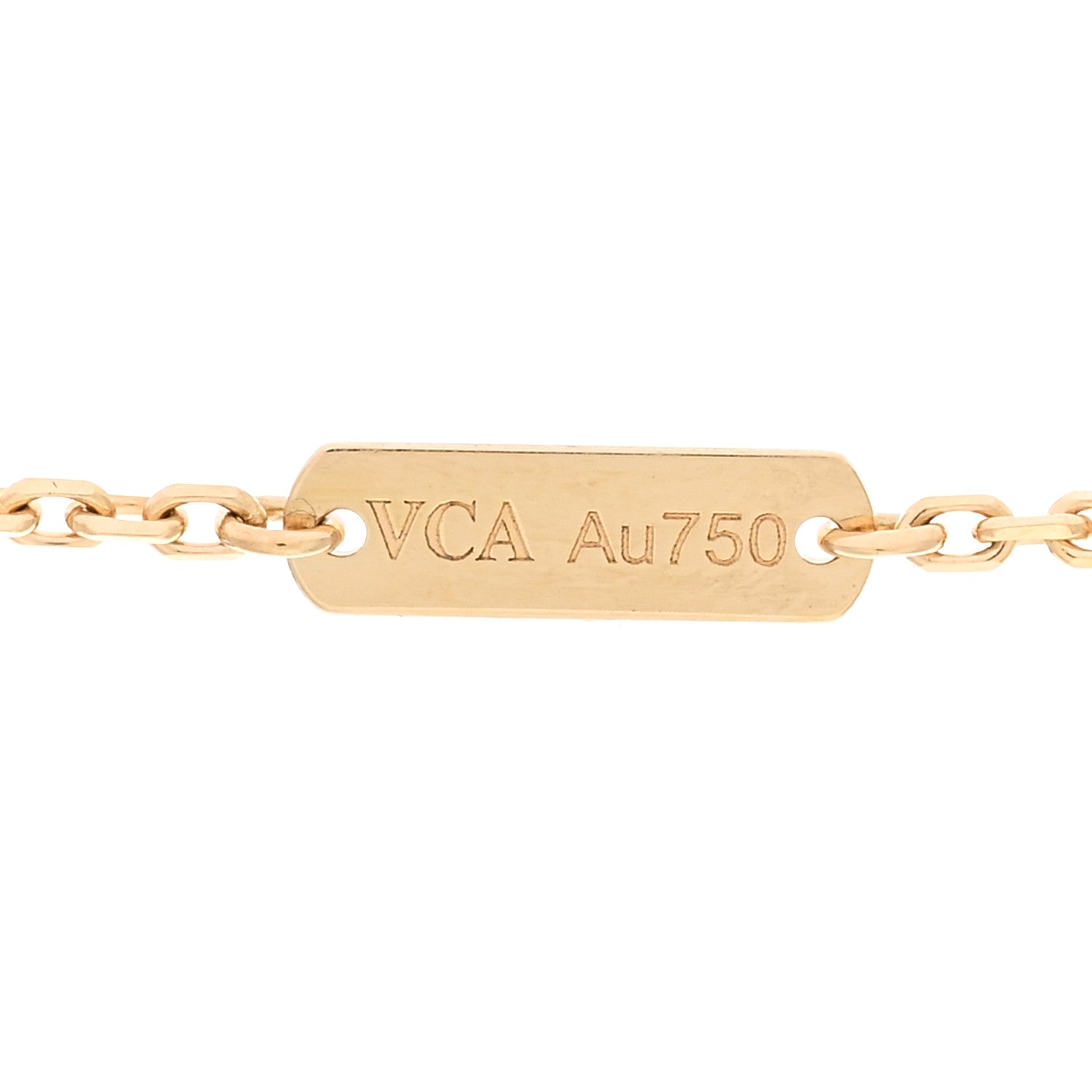 Van Cleef & Arpels 18K Yellow Gold Mother of Pearl Vintage Alhambra Pendant Necklace 5 of 5