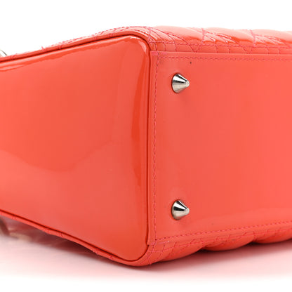 Christian Dior Patent Cannage Medium Lady Dior Orange 9 of 14