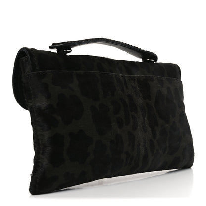 Prada Cavallino Leopard Print Pushlock Envelope Clutch Mimetico 7 of 18