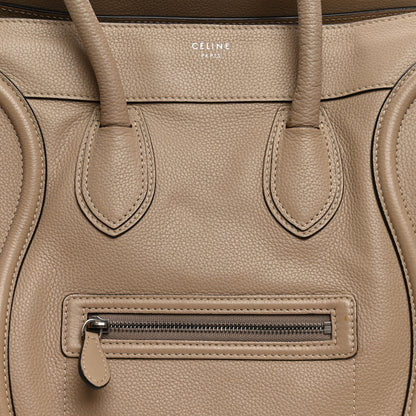 Celine Drummed Calfskin Mini Luggage Dune 7 of 14