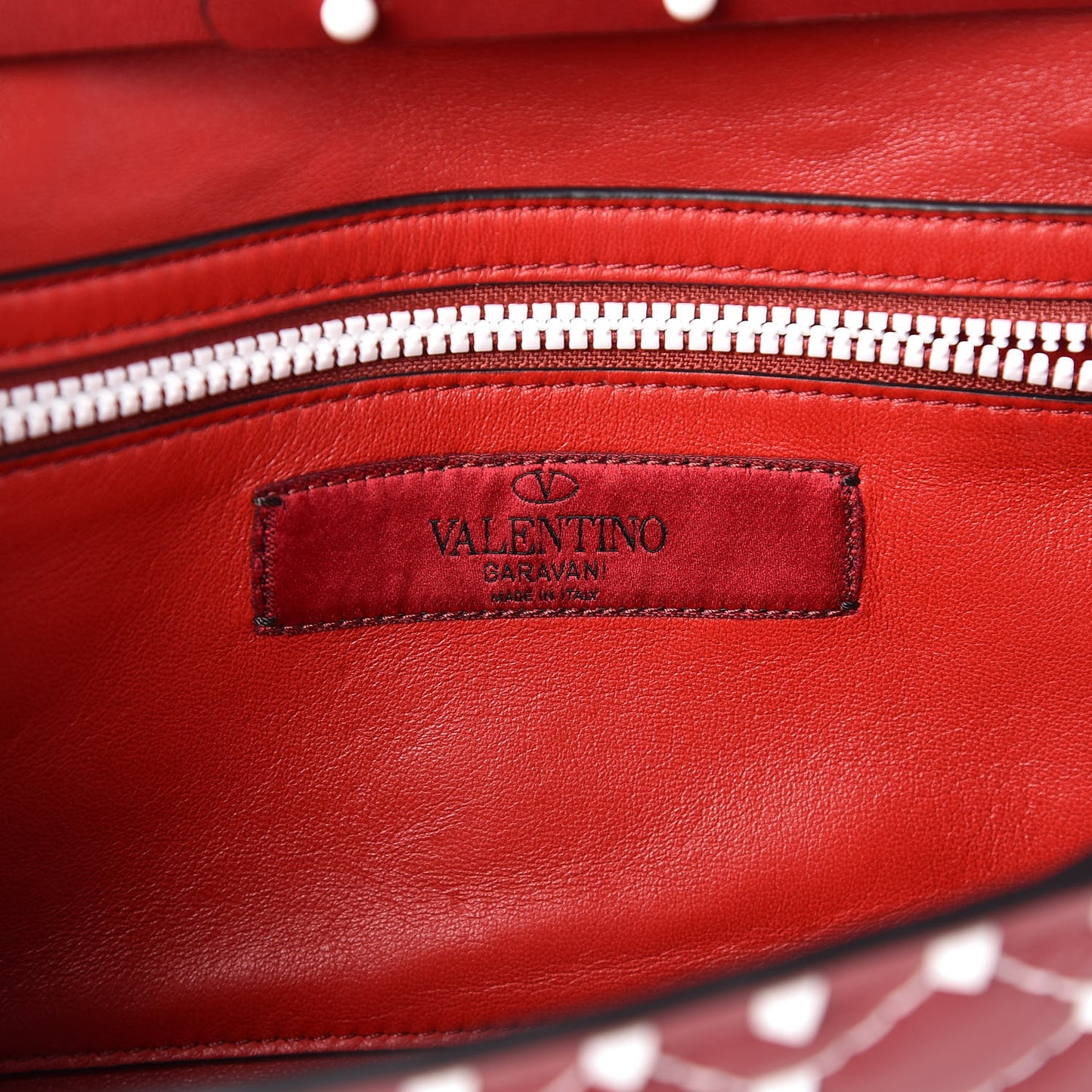 Lambskin Free Rockstud Spike Wallet On Chain Rosso Valentino
