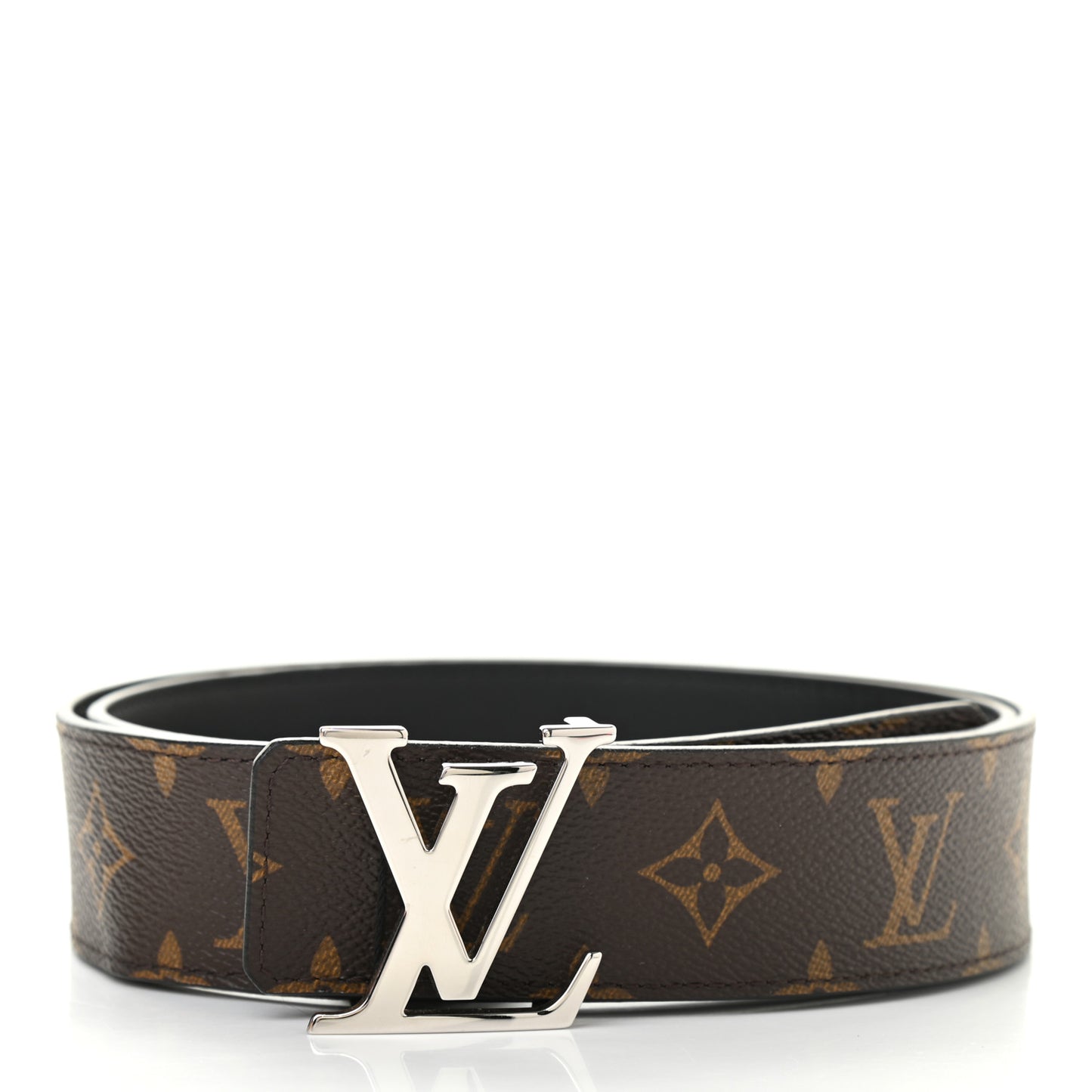 Calfskin Monogram 30mm LV Initiales Reversible Belt 95 38 Black