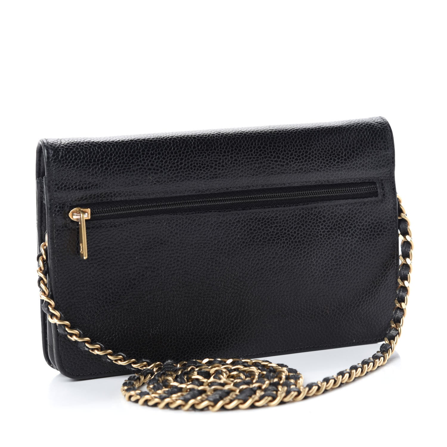 Chanel Caviar Timeless CC Wallet On Chain WOC Black 3 of 16
