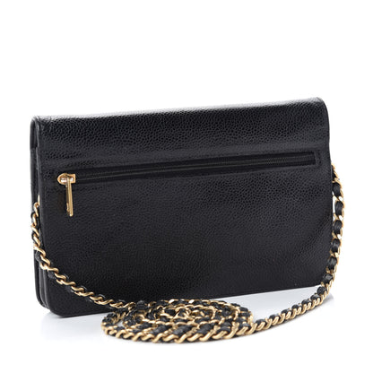 Chanel Caviar Timeless CC Wallet On Chain WOC Black 3 of 16