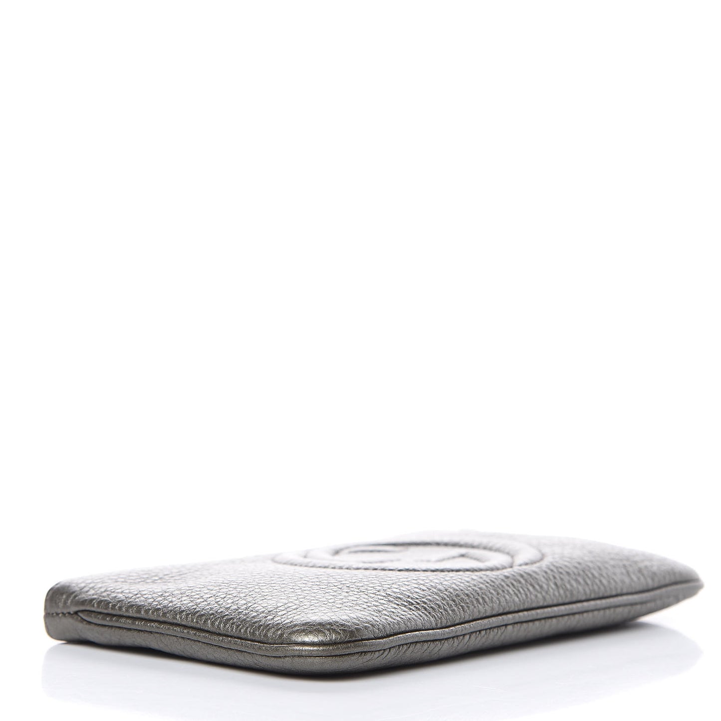 Metallic Pebbled Calfskin Soho Wristlet Sasso