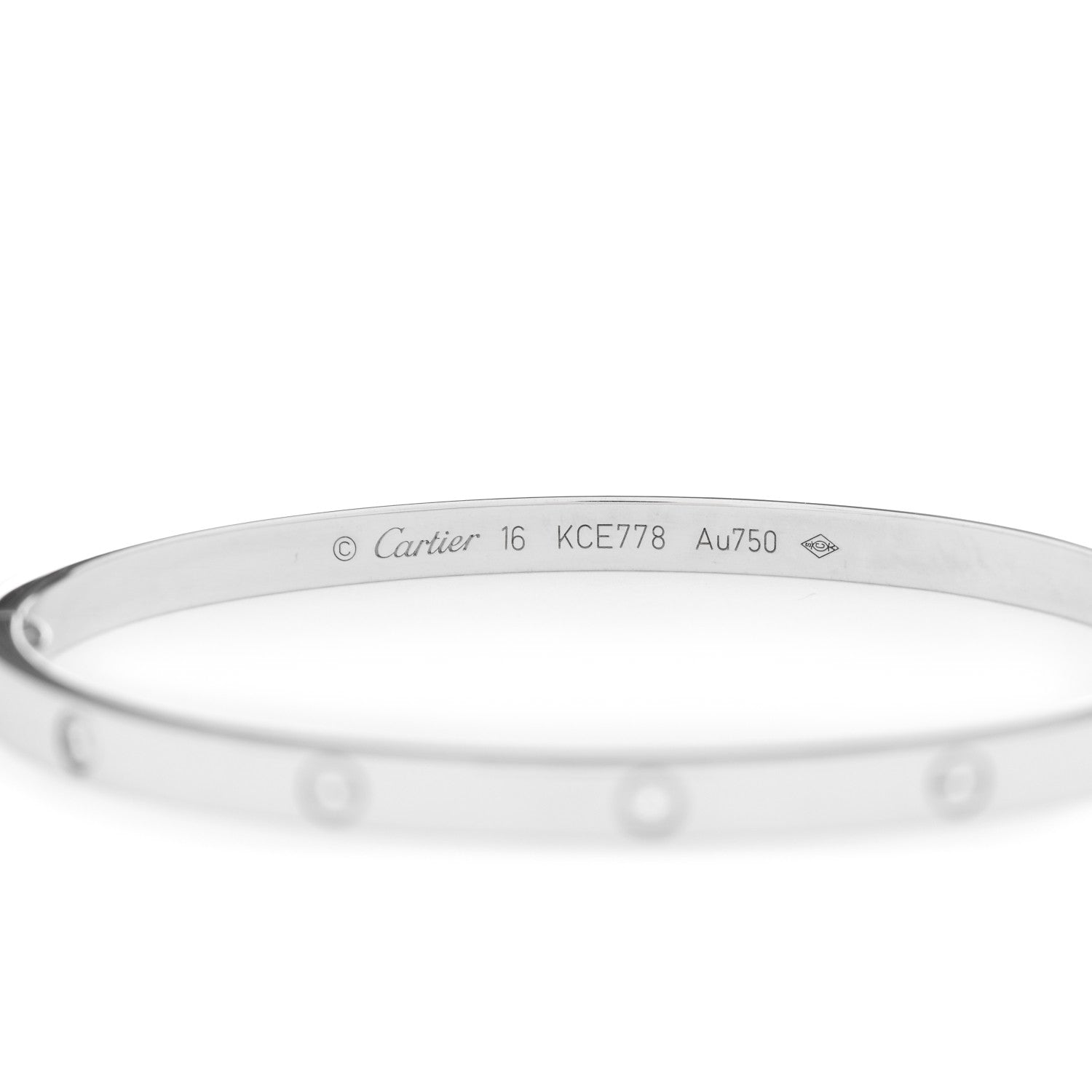 Cartier 18K White Gold 6 Diamond Small LOVE Bracelet 16 3 of 4
