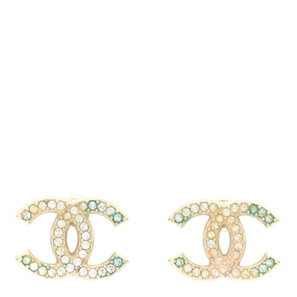 Chanel Crystal CC Earrings Gold 1 of 6