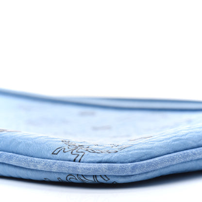 MCM Visetos Anya Shopper Tote Pouch Blue 6 of 7