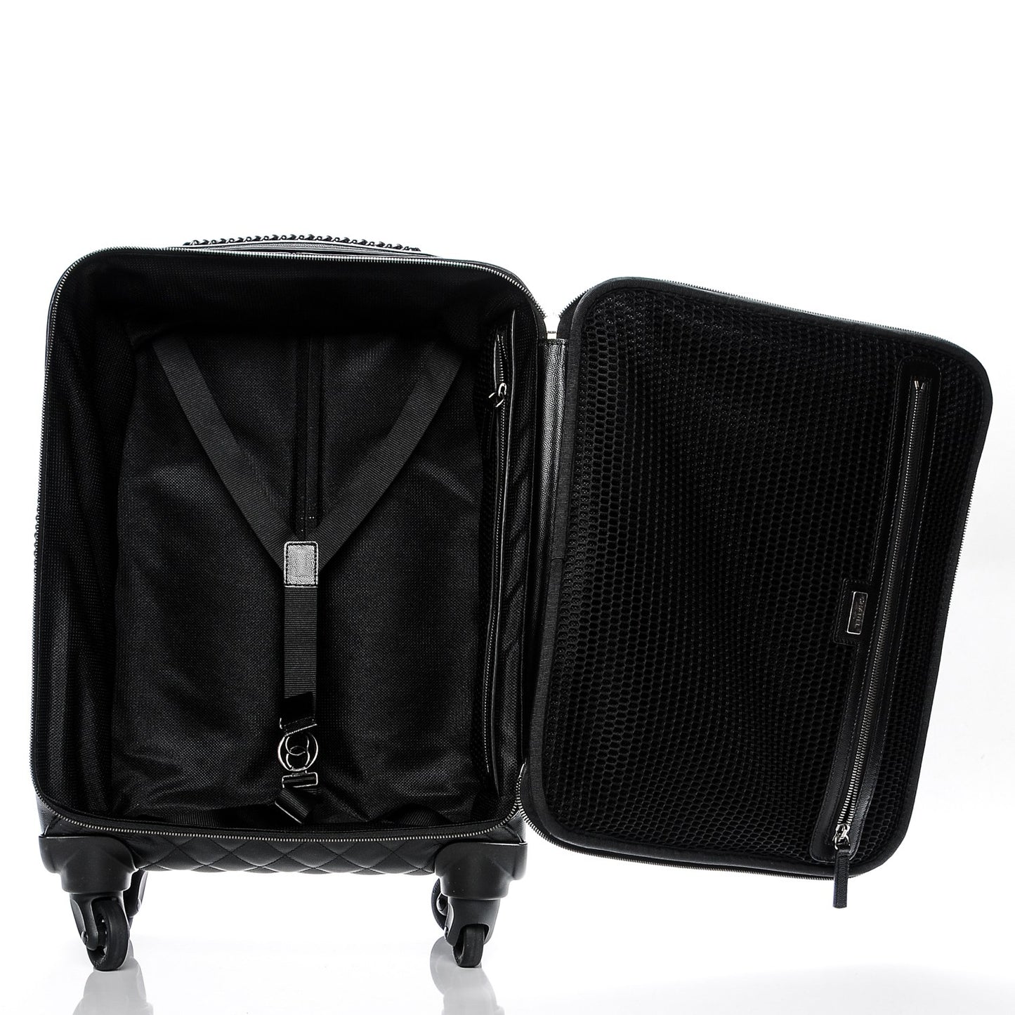 Caviar Quilted Coco Case Trolley Black