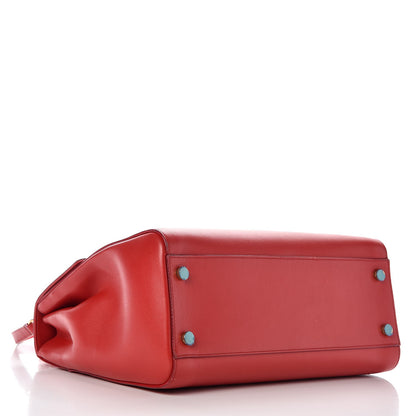 Saint Laurent Calfskin Medium Moujik Top Handle Bag Lipstick Red 5 of 18