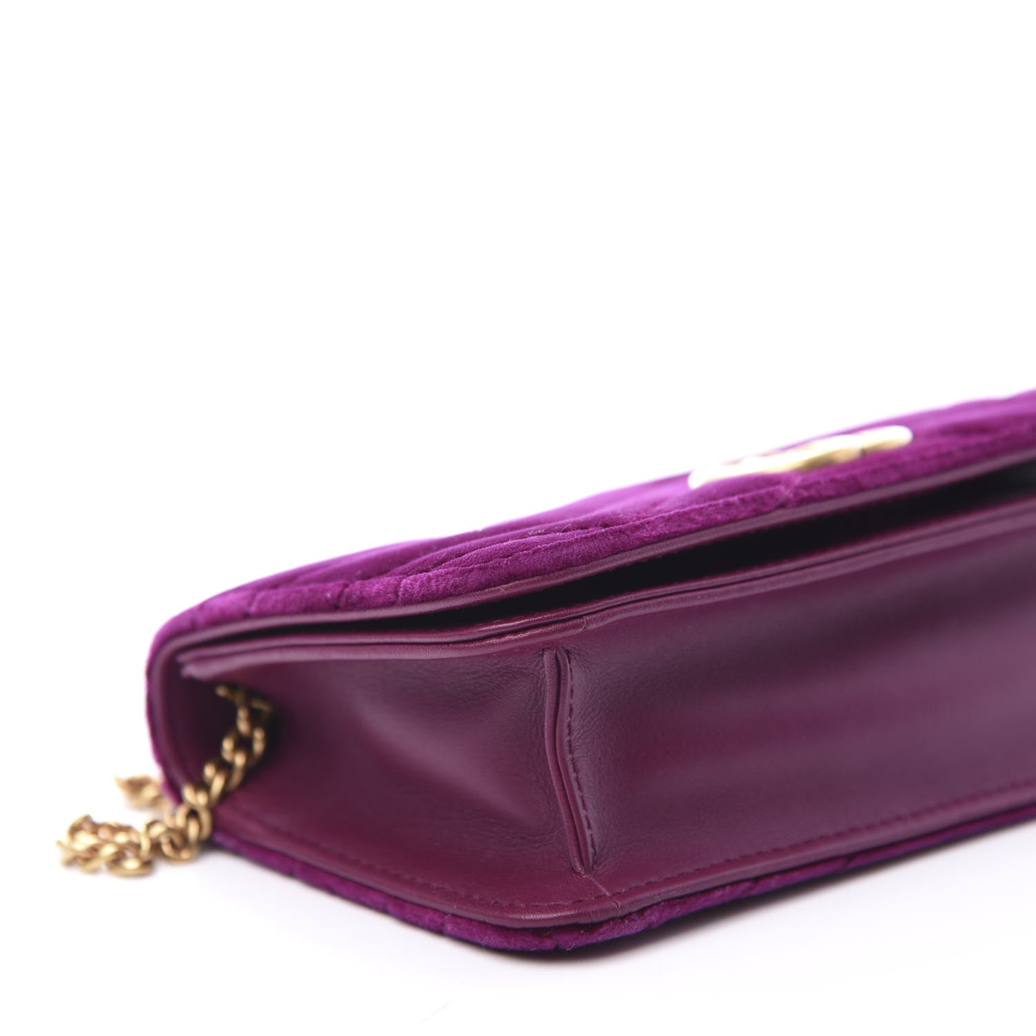 Gucci Velvet Matelasse GG Marmont Mini Bag Fuchsia Violet Cyclamen 7 of 10