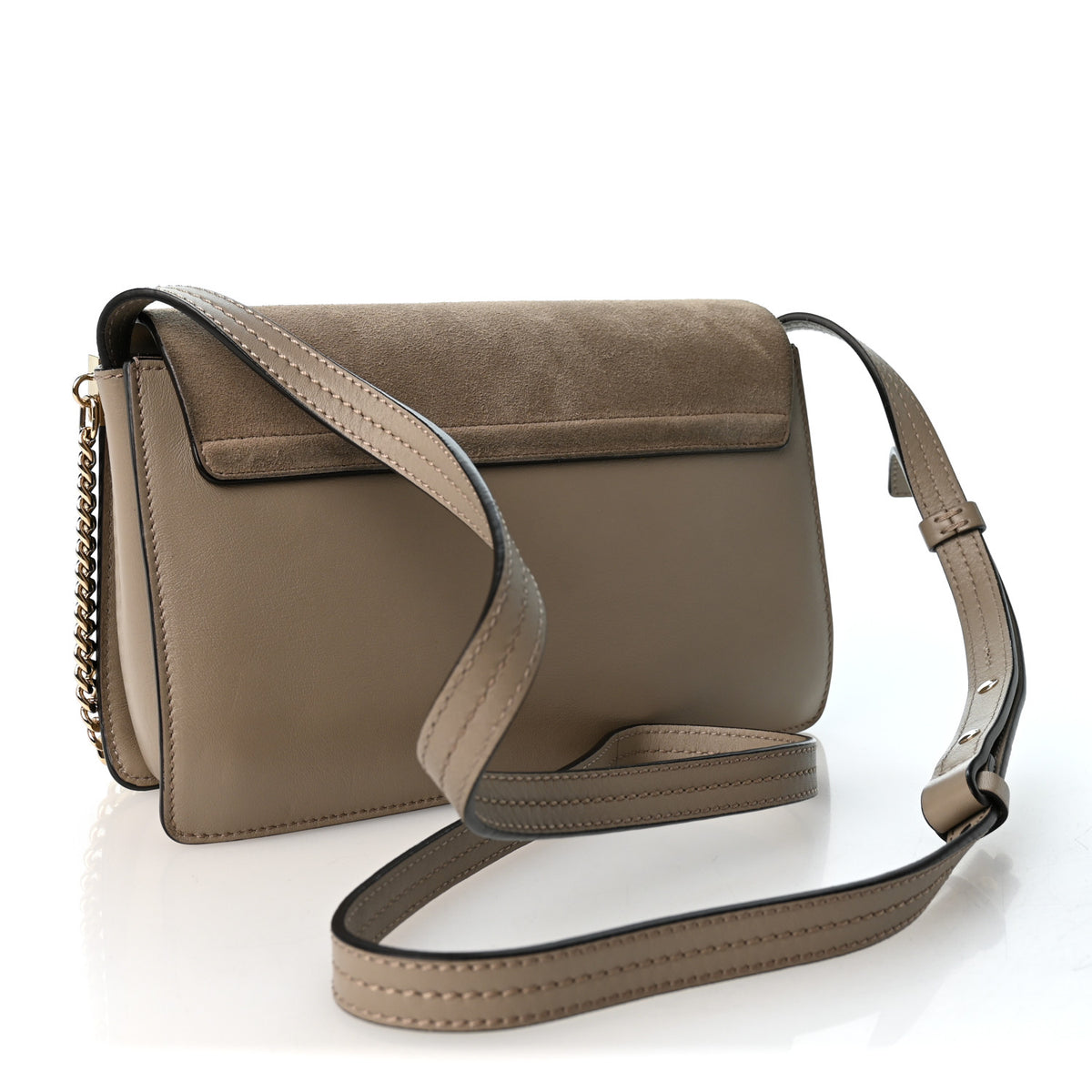 Chloe Suede Calfskin Small Faye Shoulder Bag Motty Grey 3 of 9
